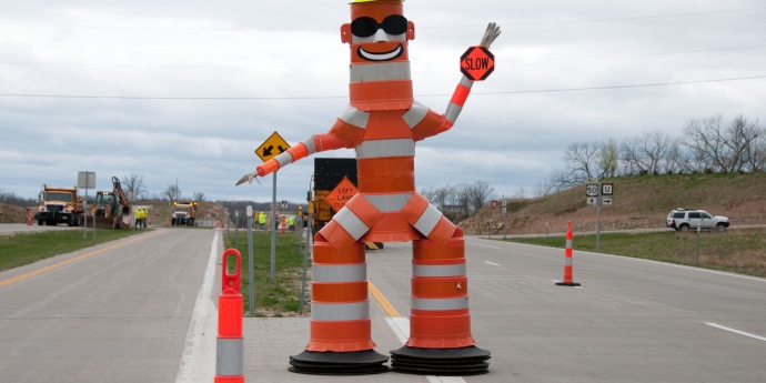 Barrel Bob in work zone