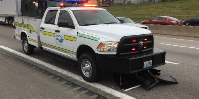 Truck Cleaning roadway 