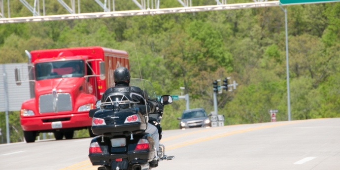 Motorcylce driving on road