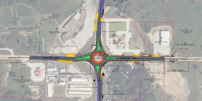 Aerial of Roundabout_Route C V and 160_Butler 