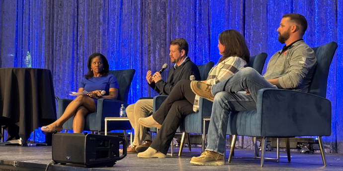 Four people on panel discussion