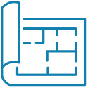 Blue plan sheet icon